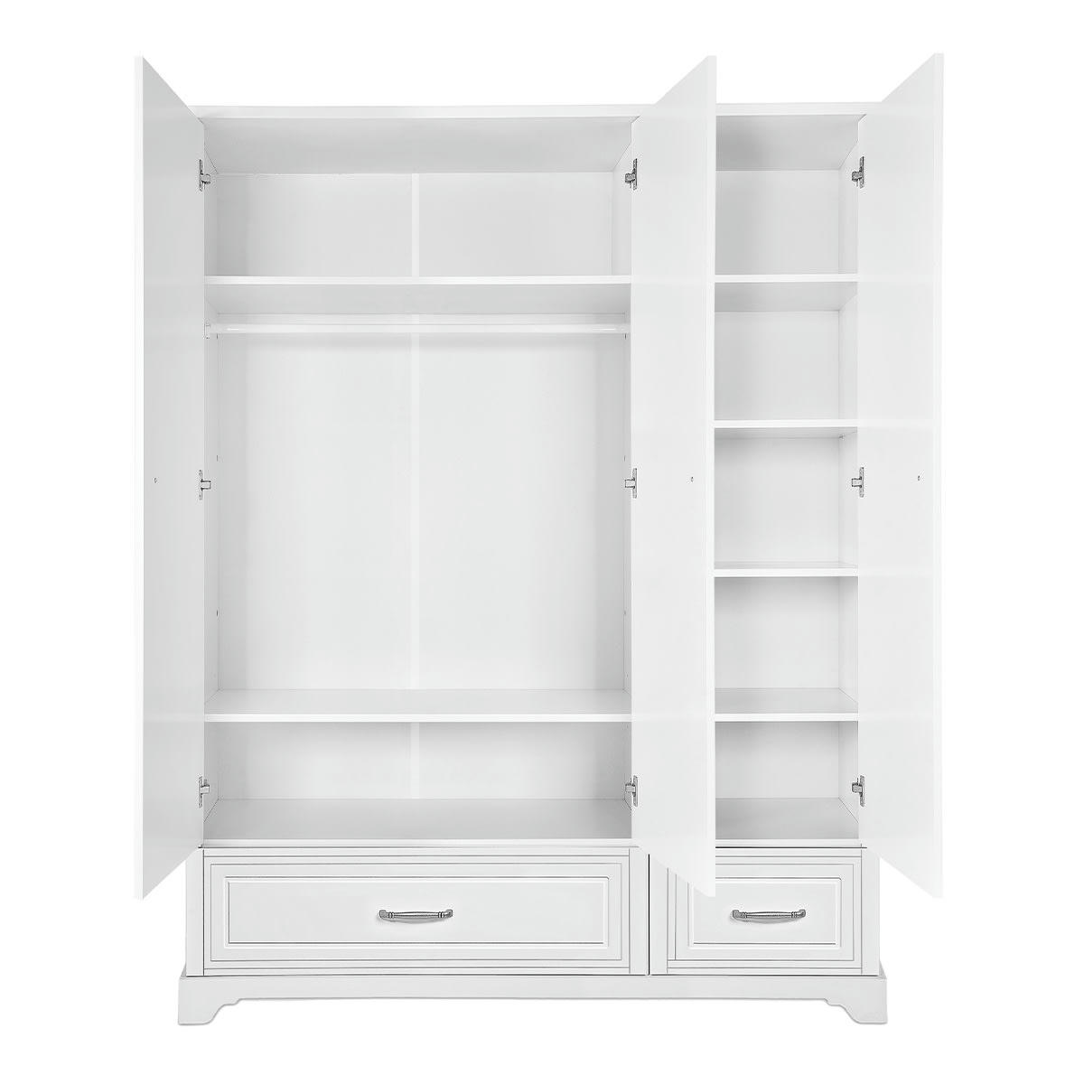 MELODY - Armoire 3 portes 2 tiroirs blanc
