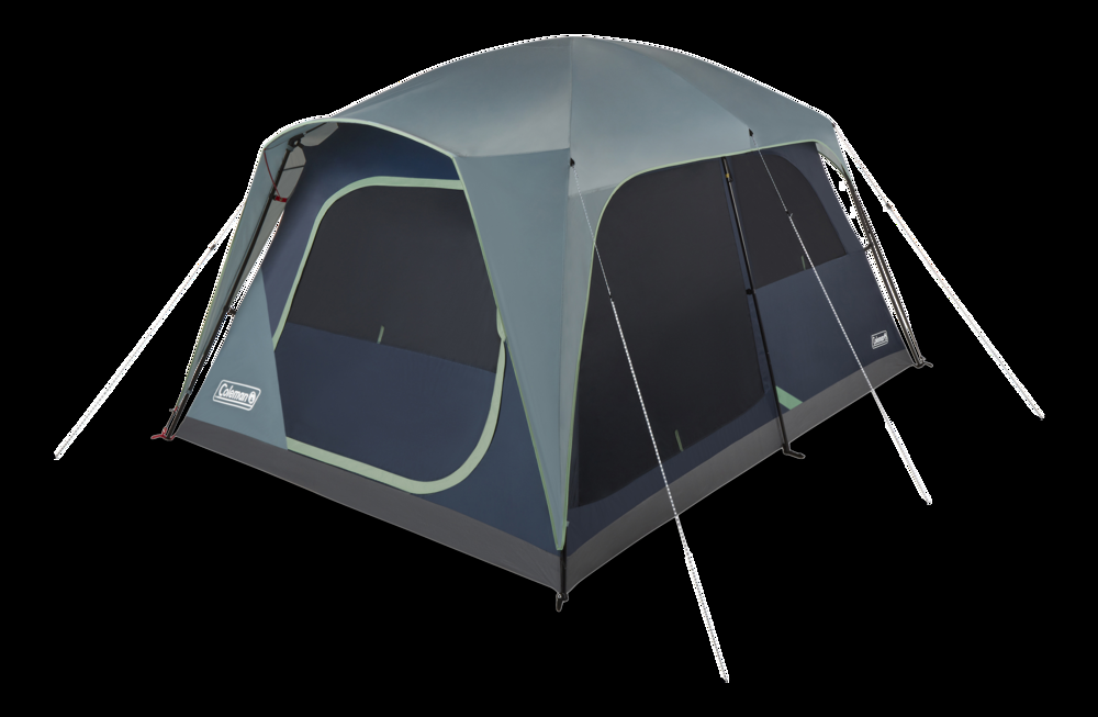 Coleman Skylodge 8-Person Camping Tent w/ Convertible Screened Room, Rain Fly & Carry Bag, Blue Nights