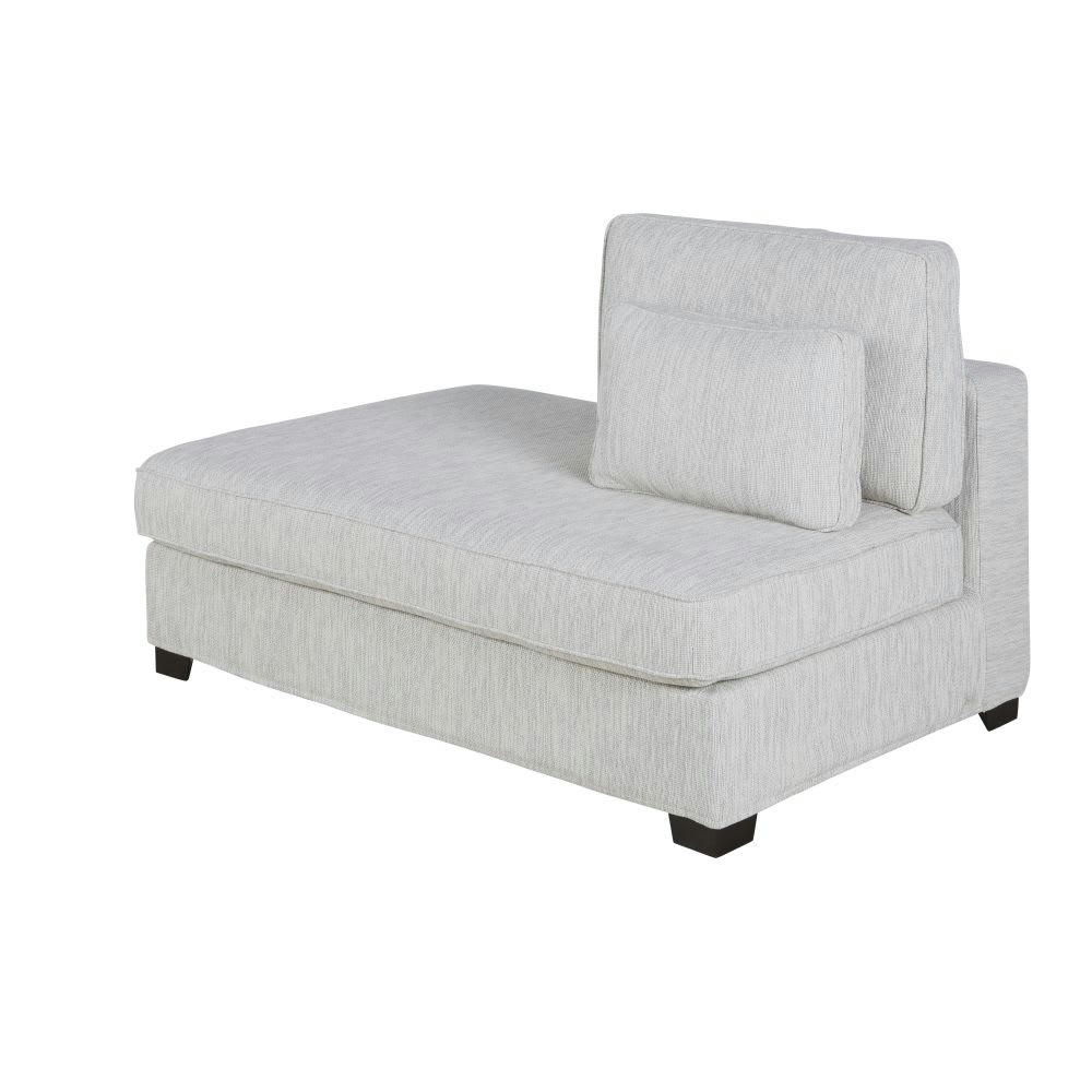 Milano - Méridienne gauche pour canapé modulable en textile recyclé gris clair chiné