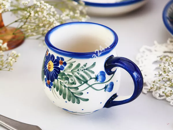 Kubek baryłka 0,3 L Bolesławiec - Kwiaty Kuleszy gat. I