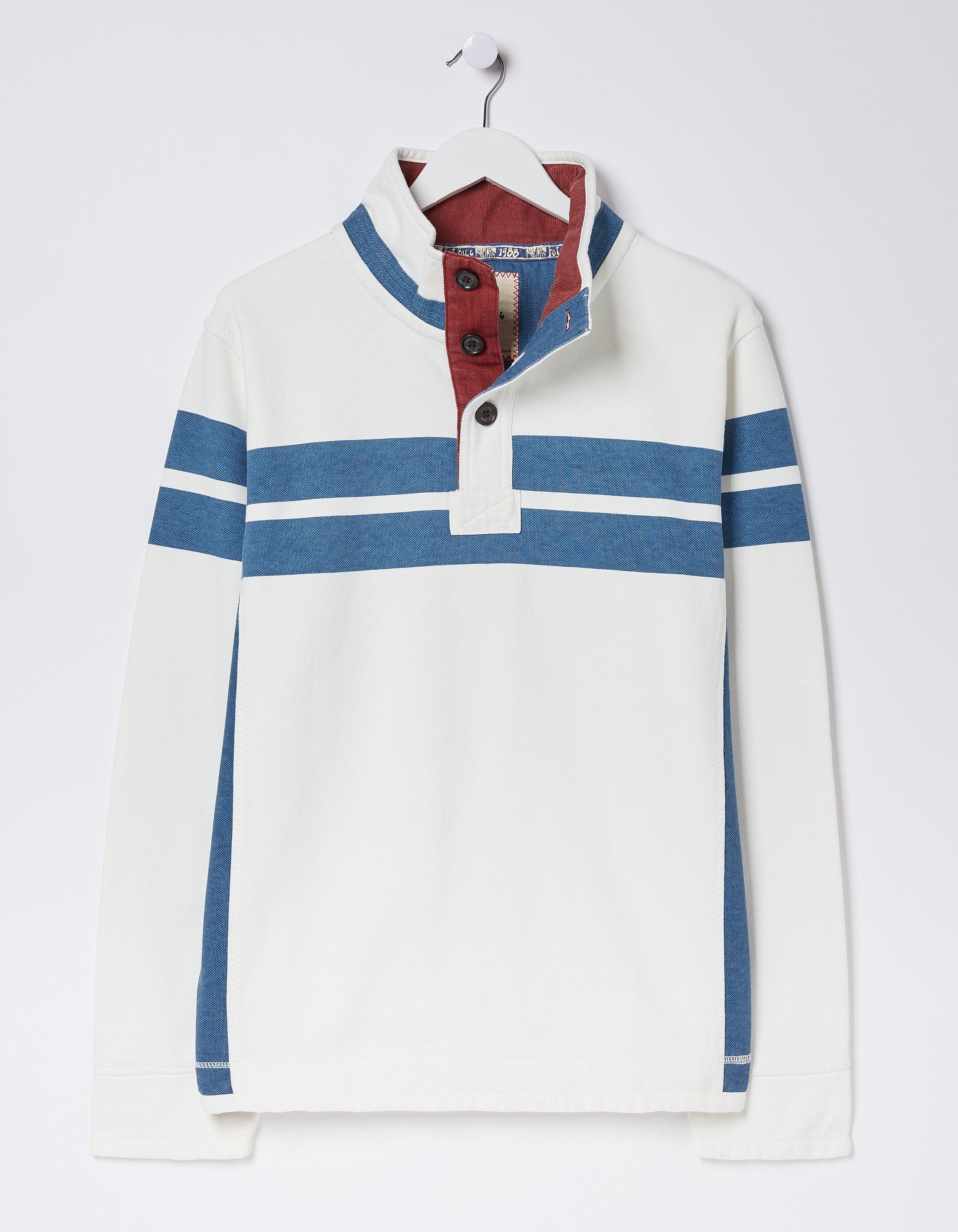 Airlie Stripe Button Sweat