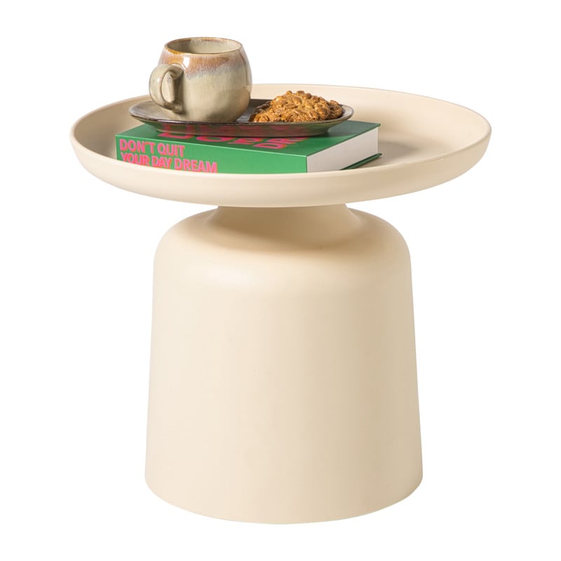 Bijzettafel Firenze hoog - beige - &Oslash;48x44 cm