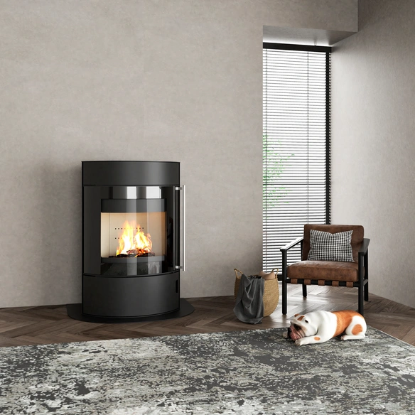 Kaminofen »Elbe«, schwarz, Stahl, 8 kW, Zeitbrand geeignet