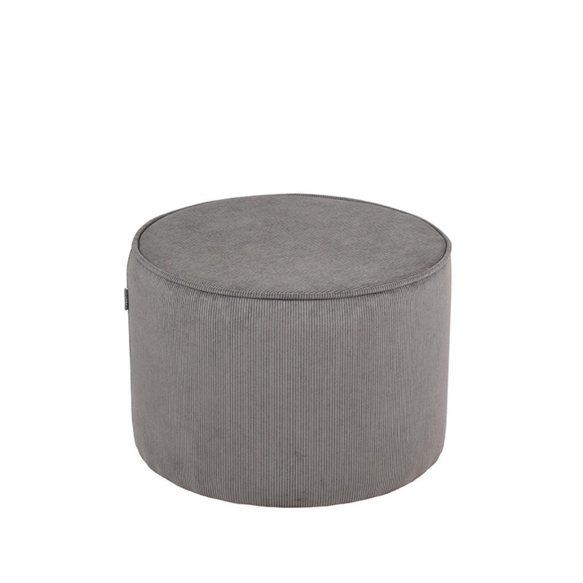 LABEL51 Poef Tibo - Donkergrijs Ribstof - 55x55x40cm