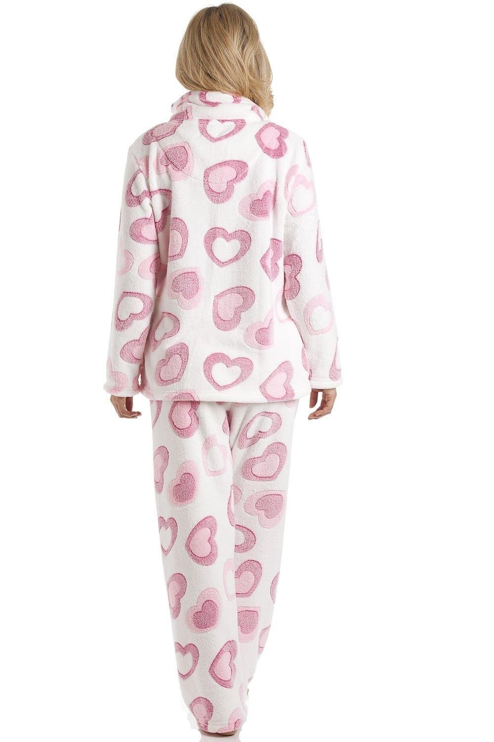 Camille Supersoft Heart Print Fleece Pyjama Set