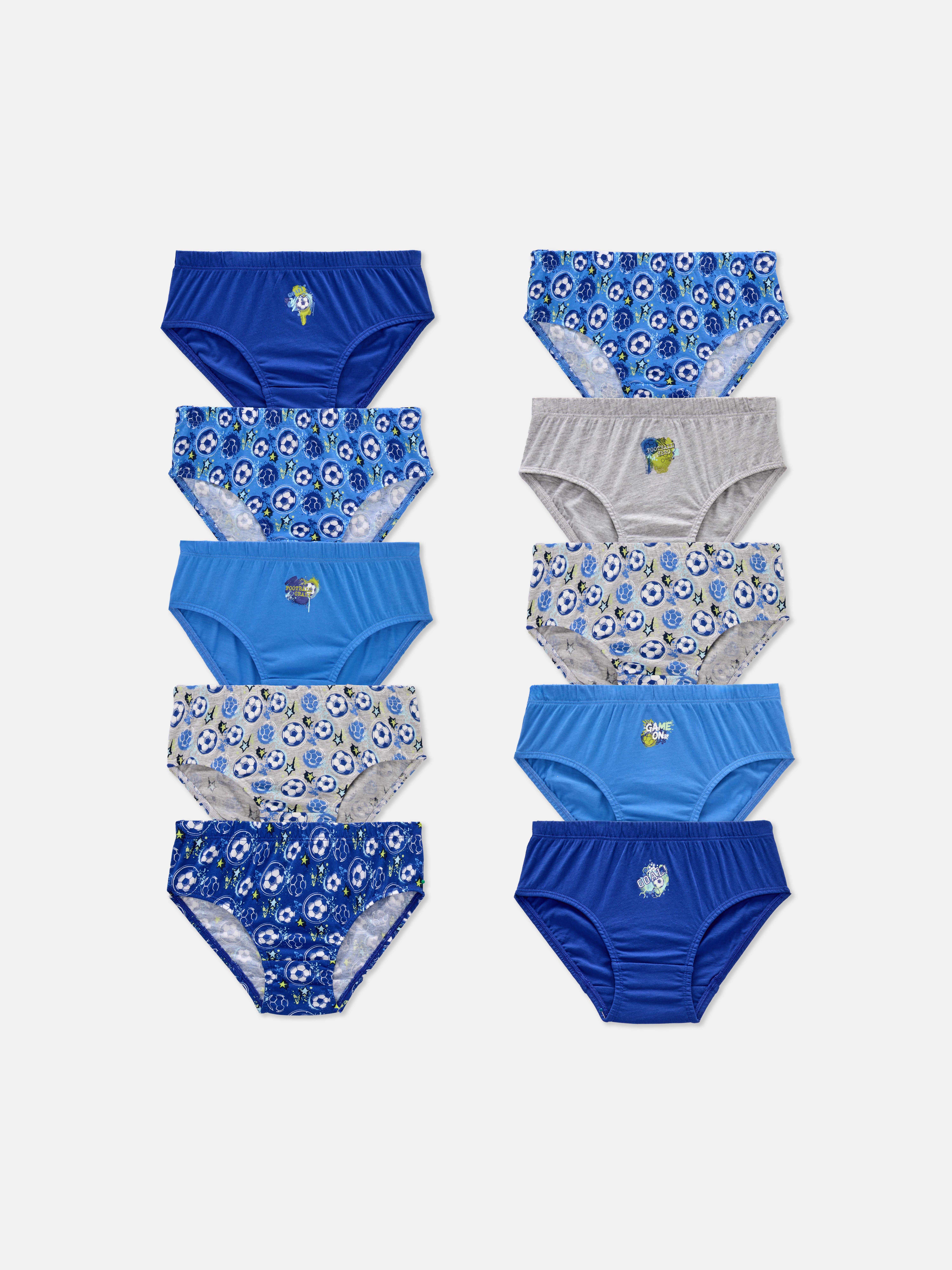 1.5-14yrs | 10pk Football Graphic Briefs