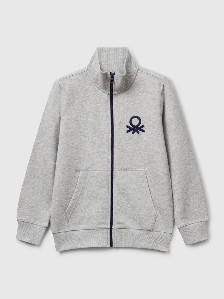 Pure cotton sweatshirt with zipper