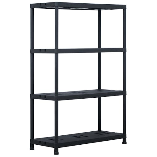 NNEVL Storage Shelf Racks 2 pcs Black 220 kg 90x40x138 cm Plastic