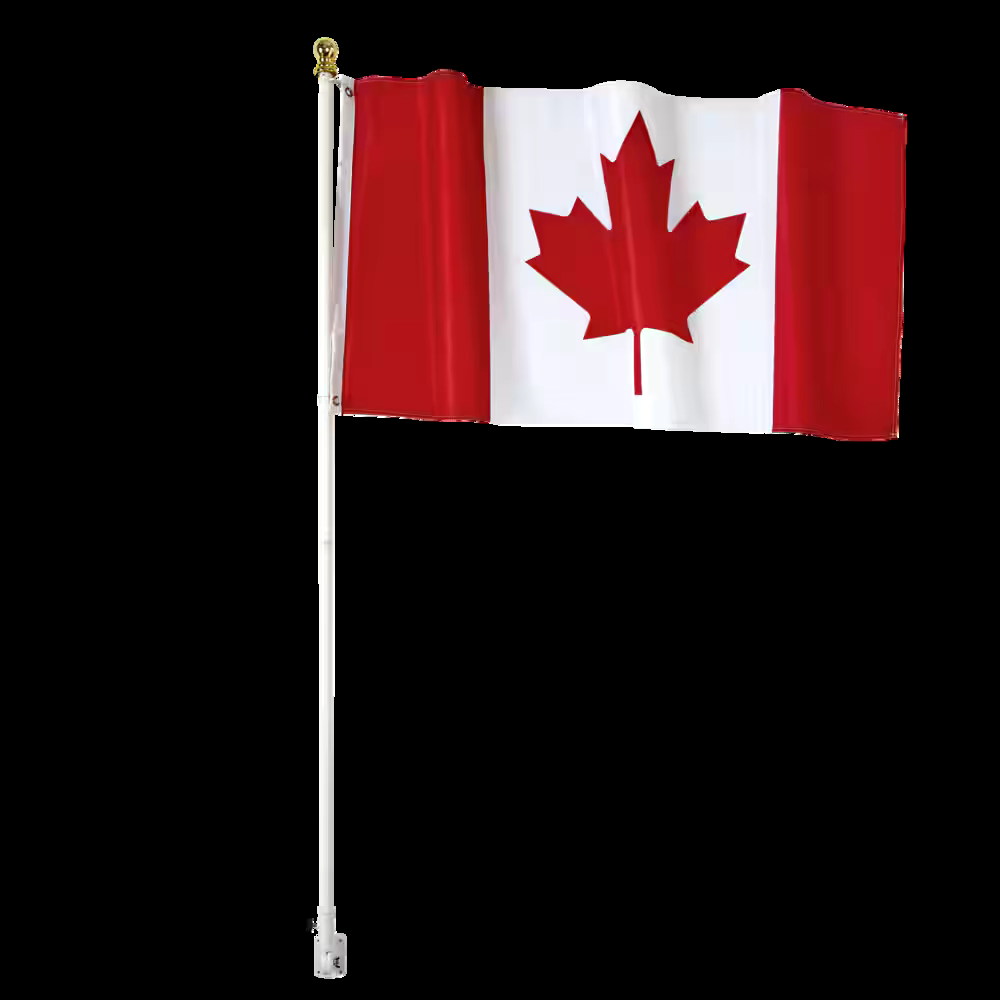 Steel Flagpole Kit with Canadian Flag, 6-ft