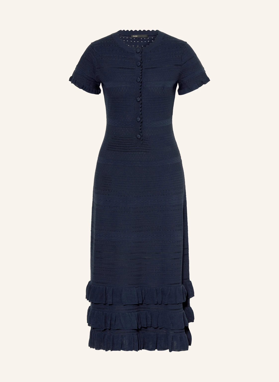 maje Strickkleid mit Volants