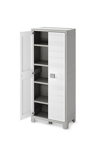Armoire haute blanc Major 4 tablettes L. 80 x H. 182 x P. 44 cm