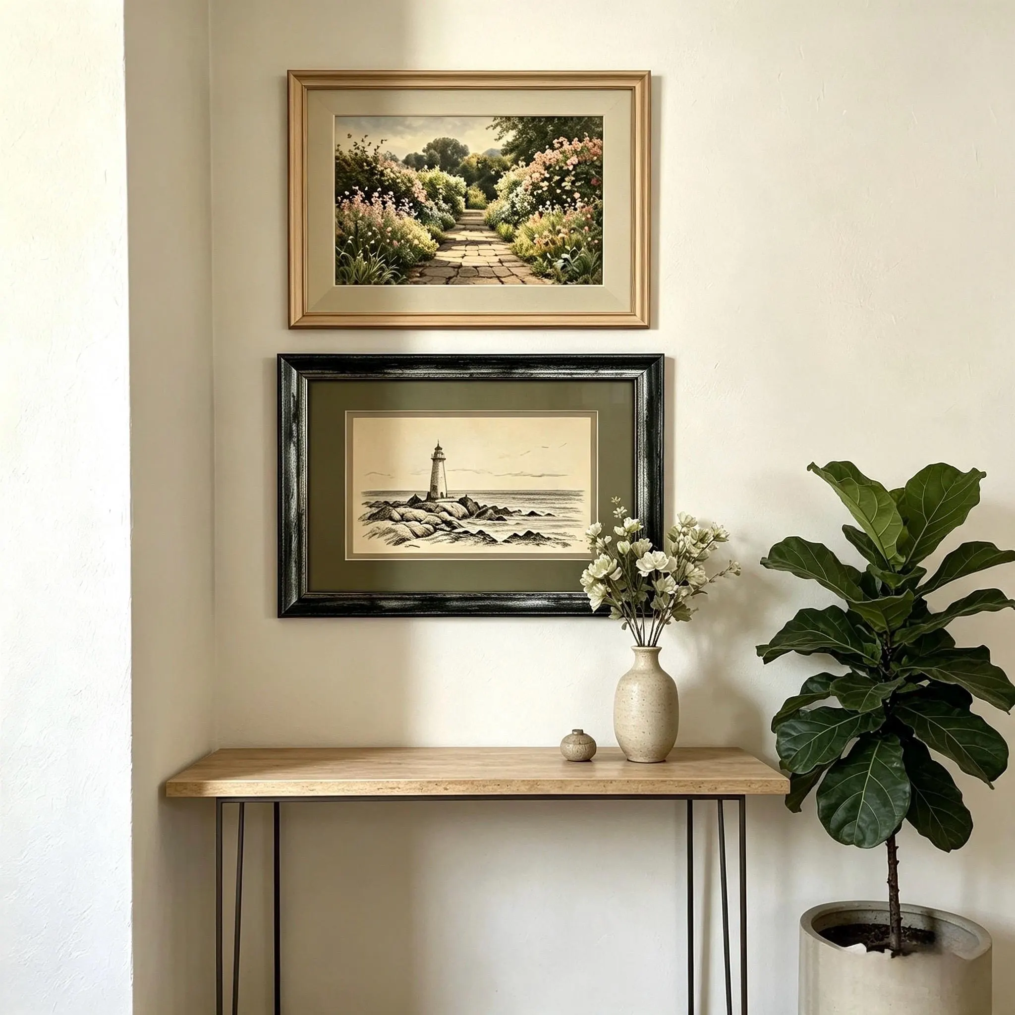 Vintage Coastal Gallery Wall Set, Seaside Cottage Art Prints, Lighthouse & Sailboat Wall Art, Coastal Cottage Decor, Beach House Artwork