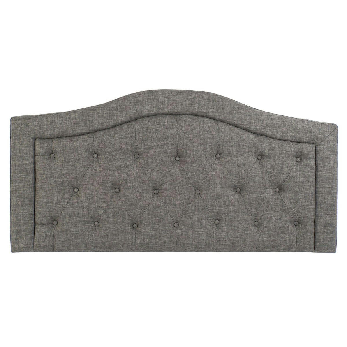 CAPITONNÉE - Tête de lit classique capitonnée polyester gris L146cm