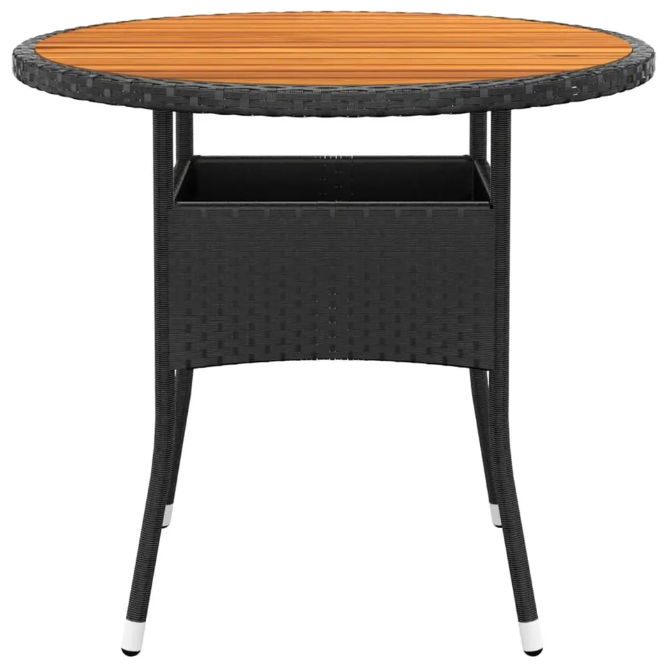 vidaXL - Tuintafel - Zwart - Poly rattan