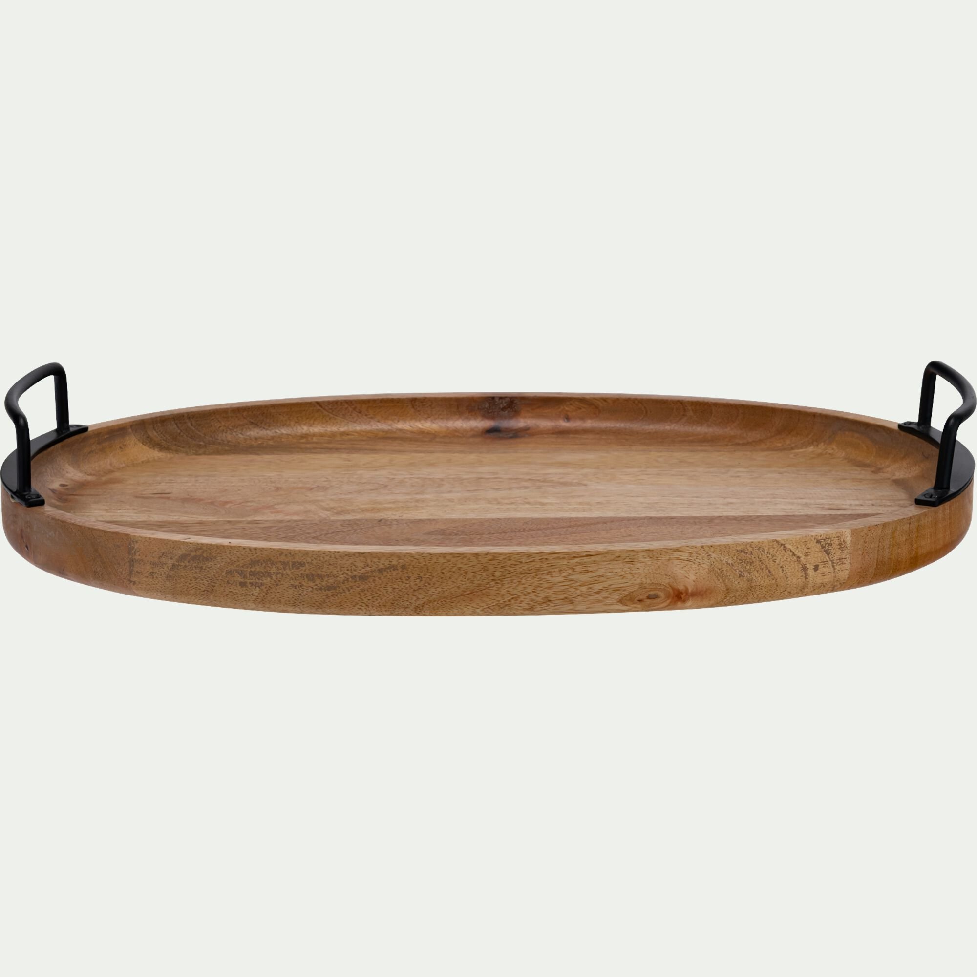 AMALFI - Plateau en manguier et en métal 45x30cm - naturel