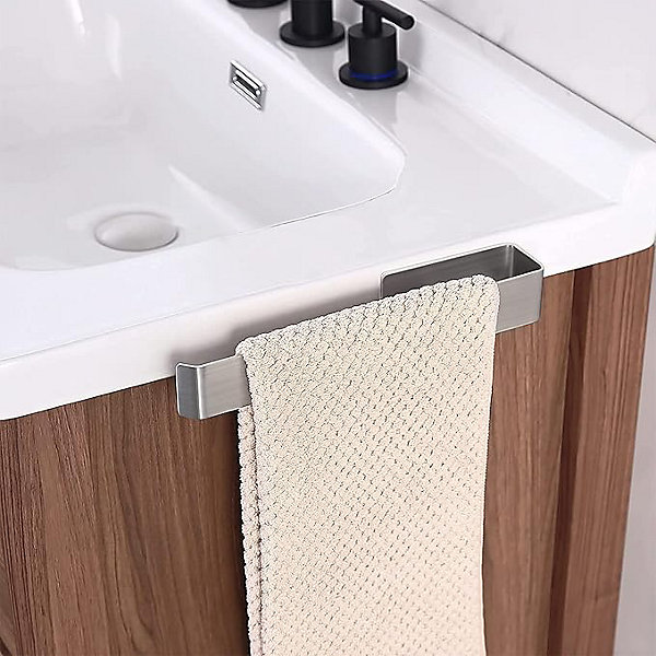 BASHLWUA Porte Serviette Salle De Bain sans Percage Inoxydable Porte Serviette Adhesif pour Salle De Bain Et Cuisine Acier 25 Cm