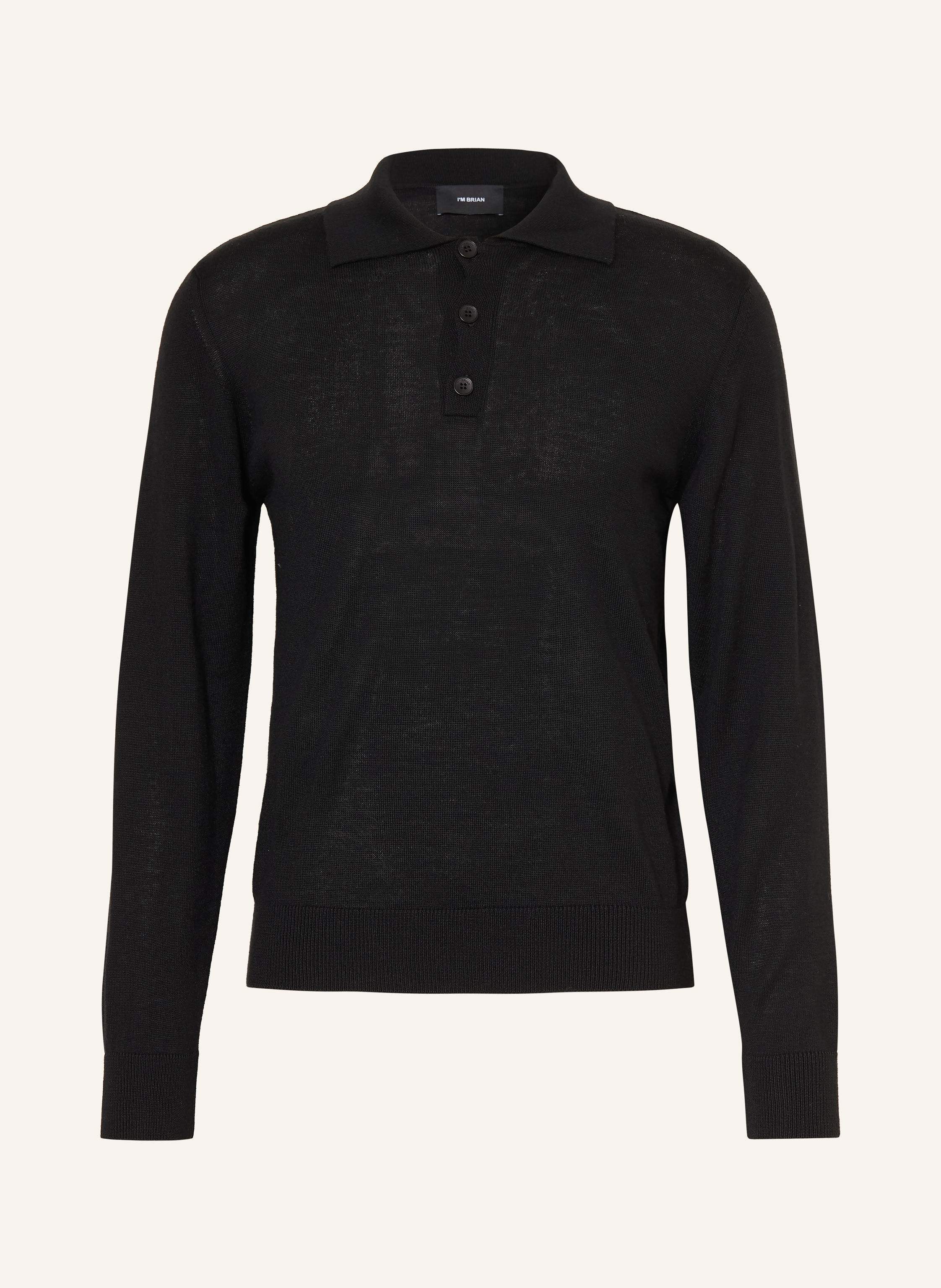 I'M BRIAN Strick-Poloshirt mit Merinowolle
