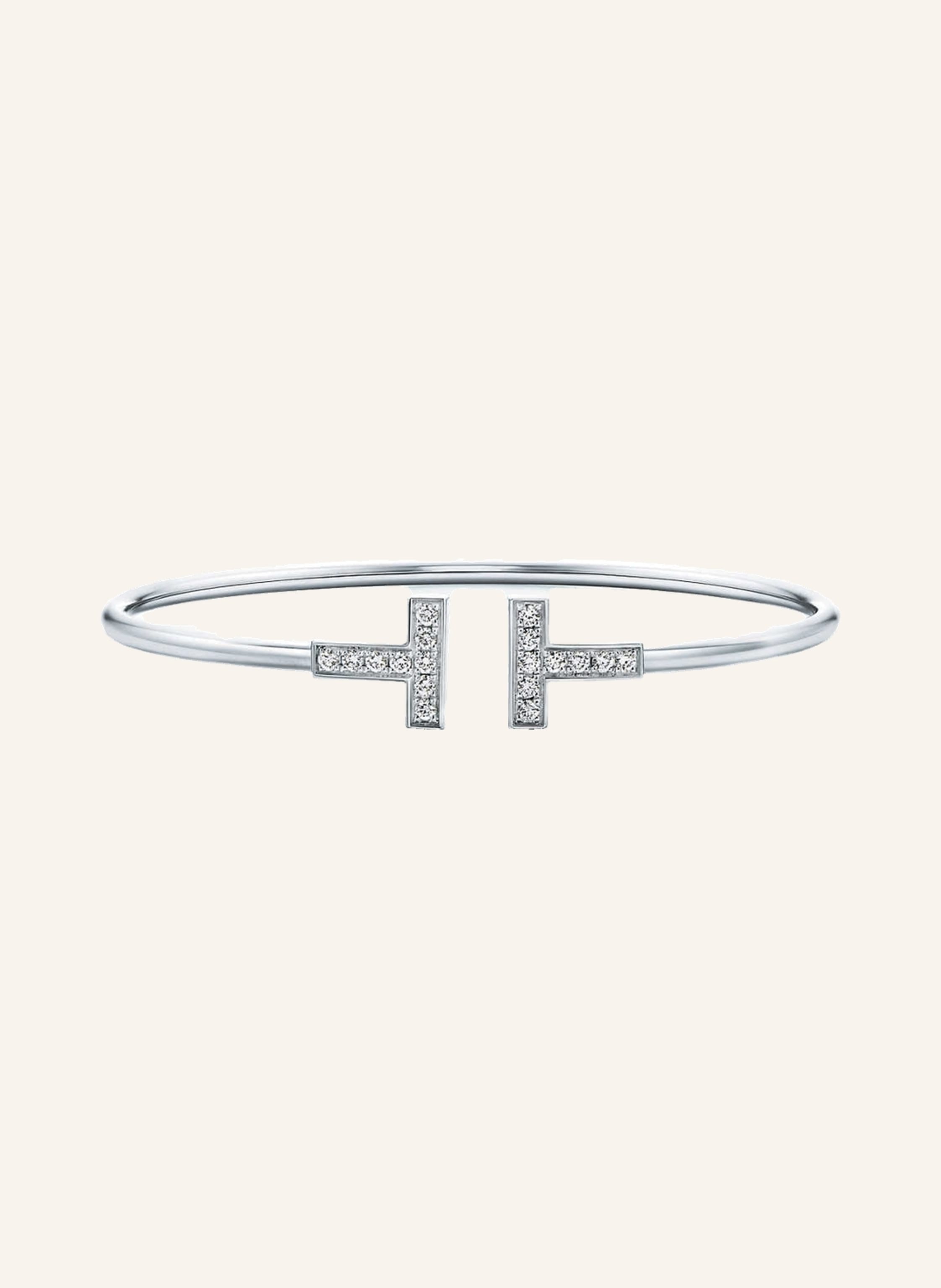 TIFFANY & Co. Armreif TIFFANY T WIRE aus 18 Karat Weißgold mit Diamanten