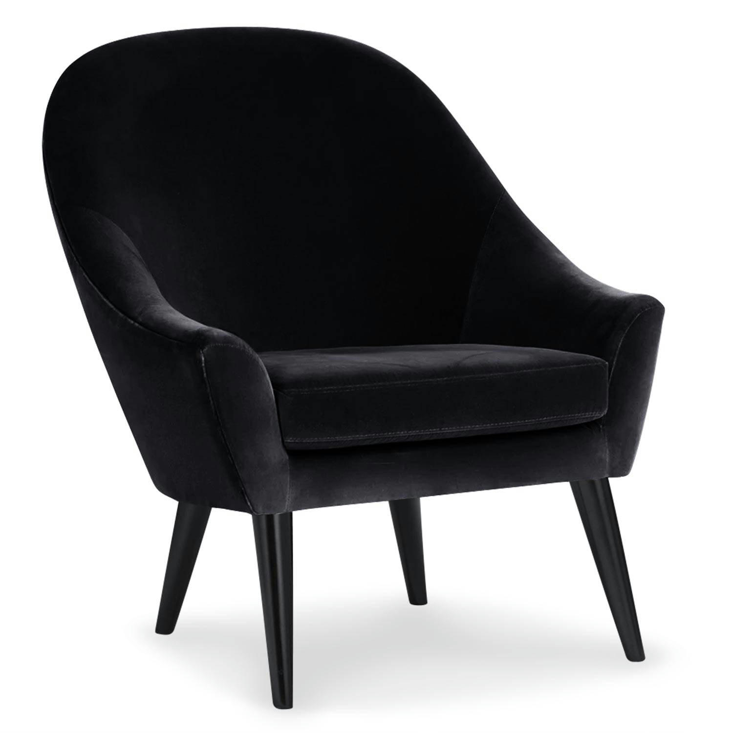 DAKOTA - Fauteuil scandinave velours noir