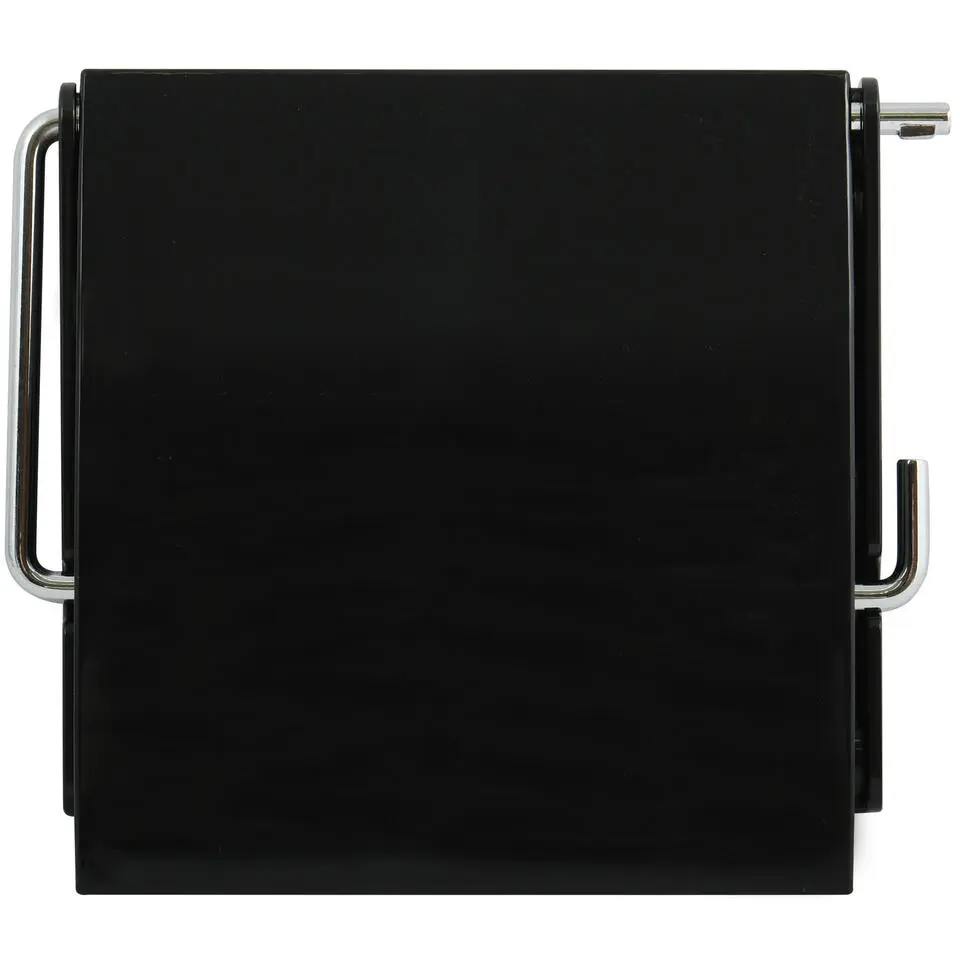 MSV Toiletrolhouder wand - metaal - kunststof afdekklepje - zwart