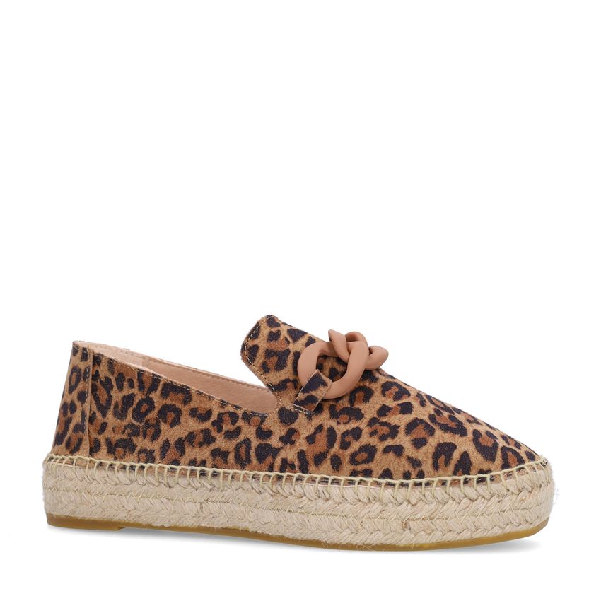 Manfield Leopard suède espadrilles