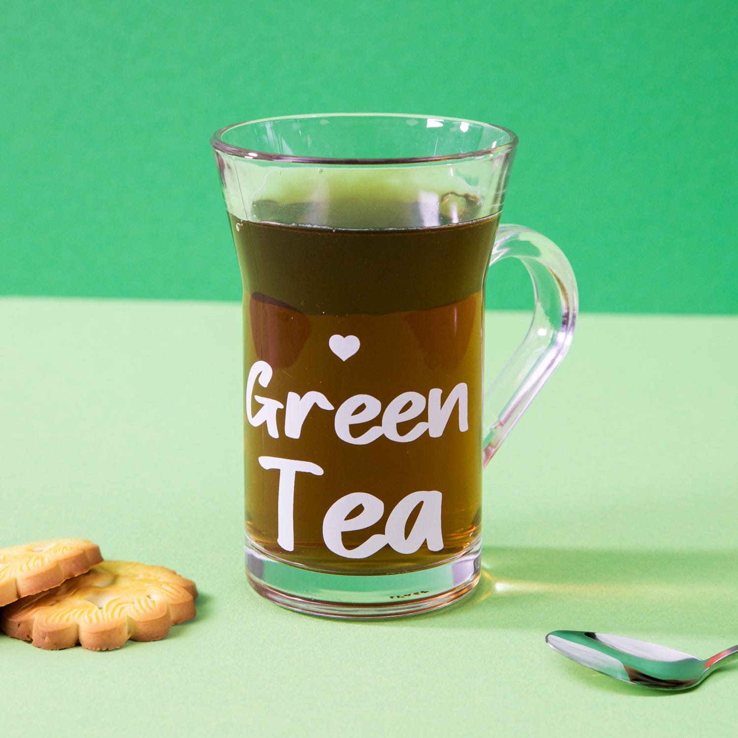 Tazza tè in vetro 230 ml scritta Green Tea