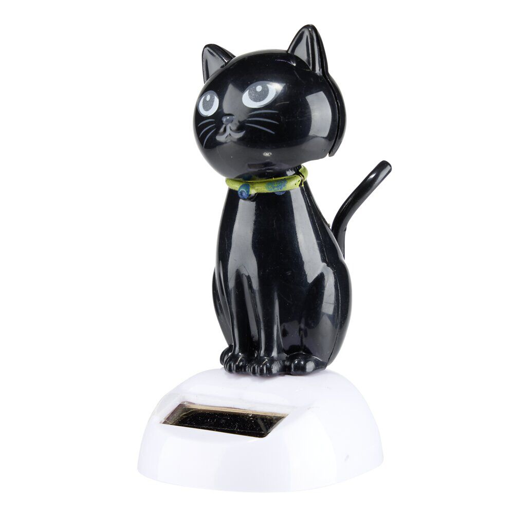 Figurine solaire dansante chat assis H10cm (3 modèles)