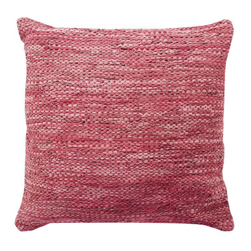 SKIN - Coussin en cuir tressé burgundy 45x45