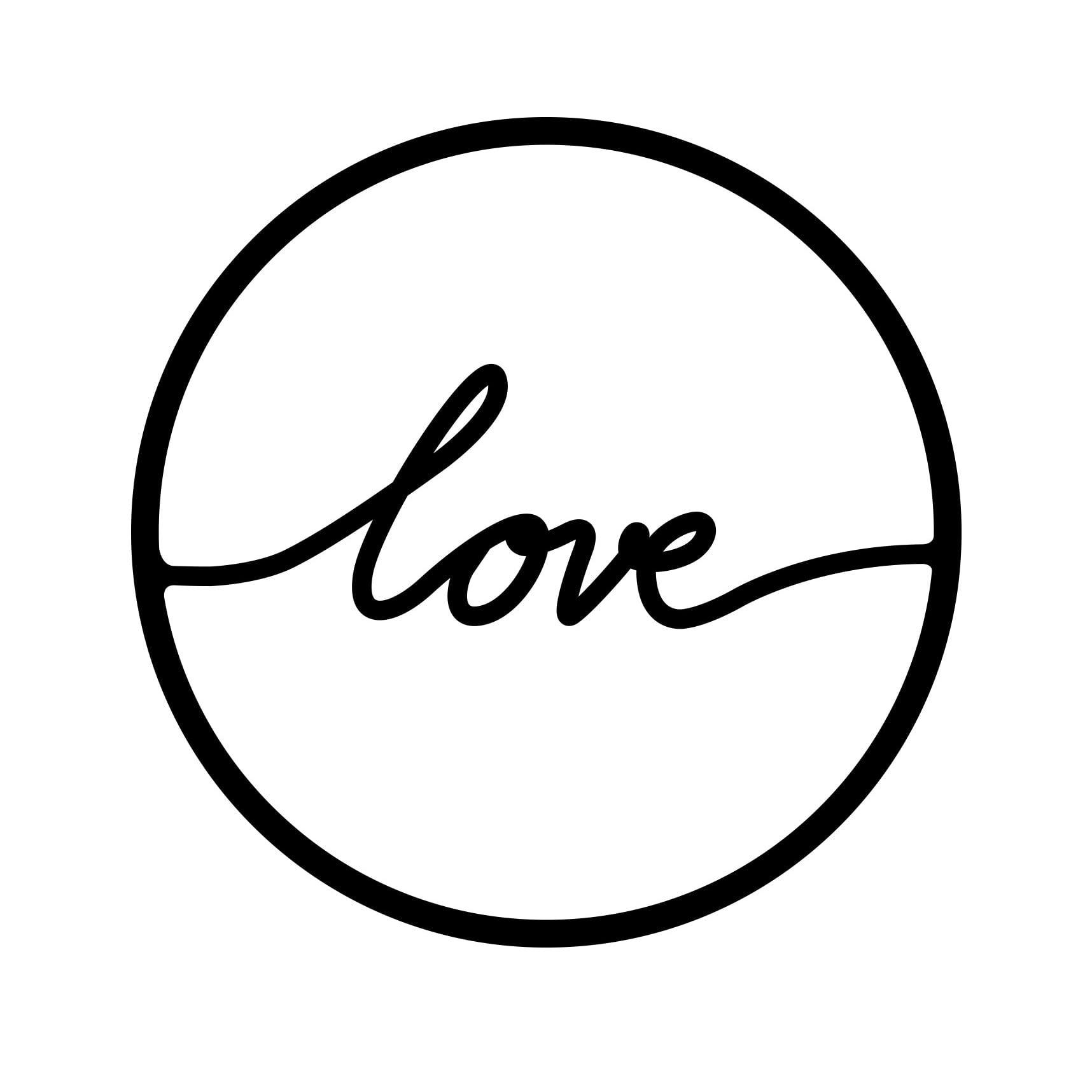 - Déco murale love en métal noir 45x45 cm