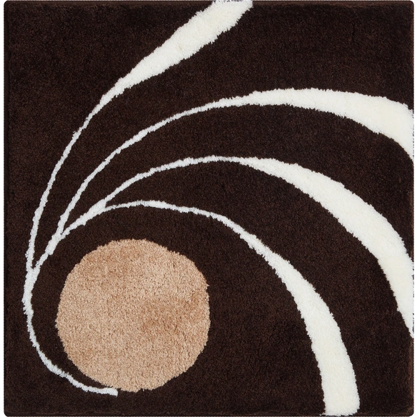 Badematte »Colani 18«, BxL: 60 x 60 cm, braun, aus 100% Polyacryl