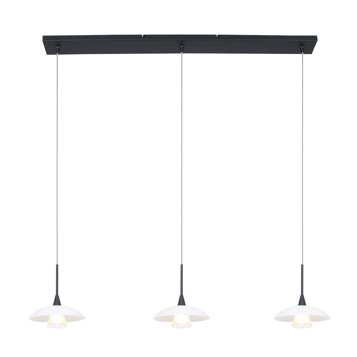 Steinhauer hanglamp tallerken - 3 lichts - 18x 160 cm - zwart