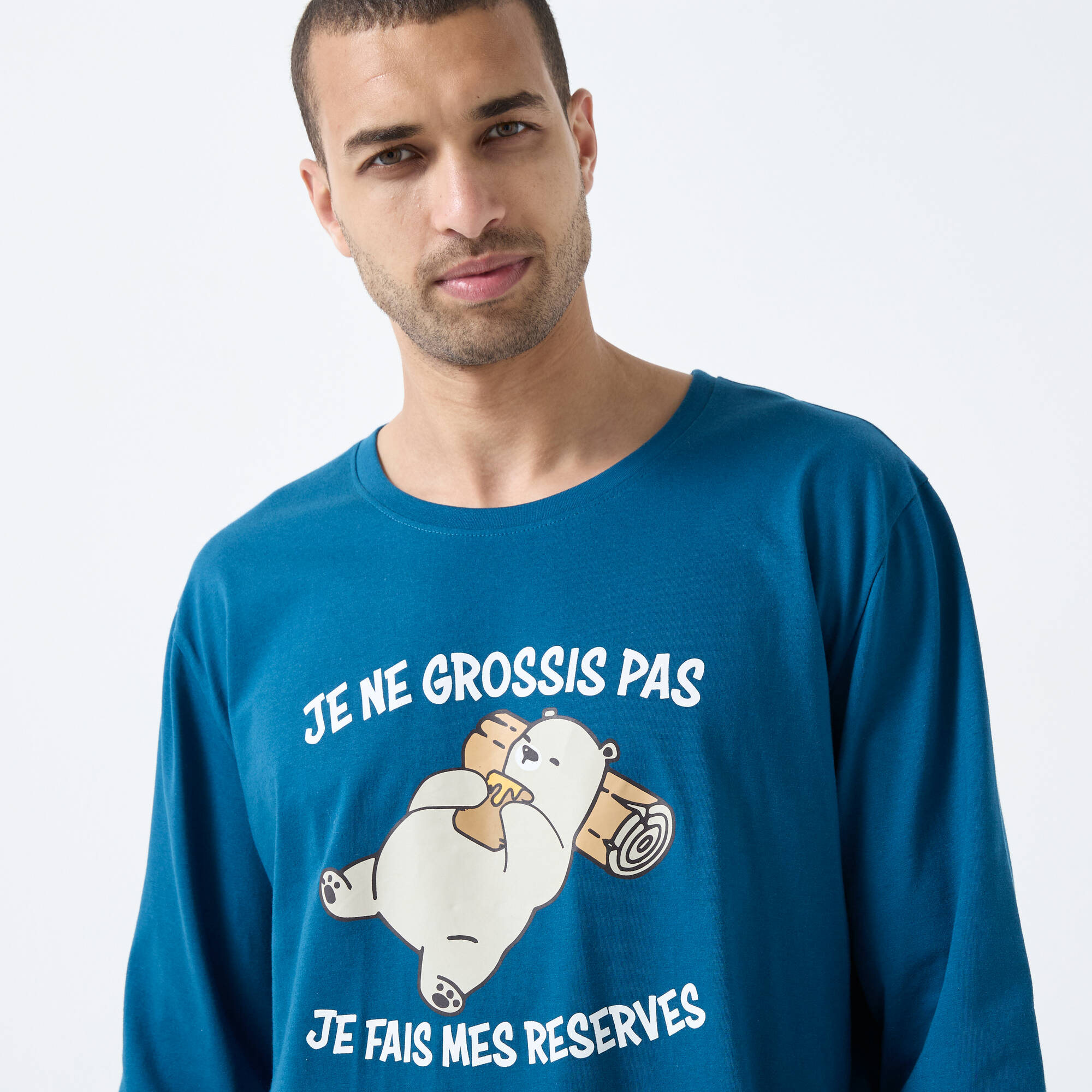 Maxi T-shirt pyjama imprimé "Je ne grossis pas"