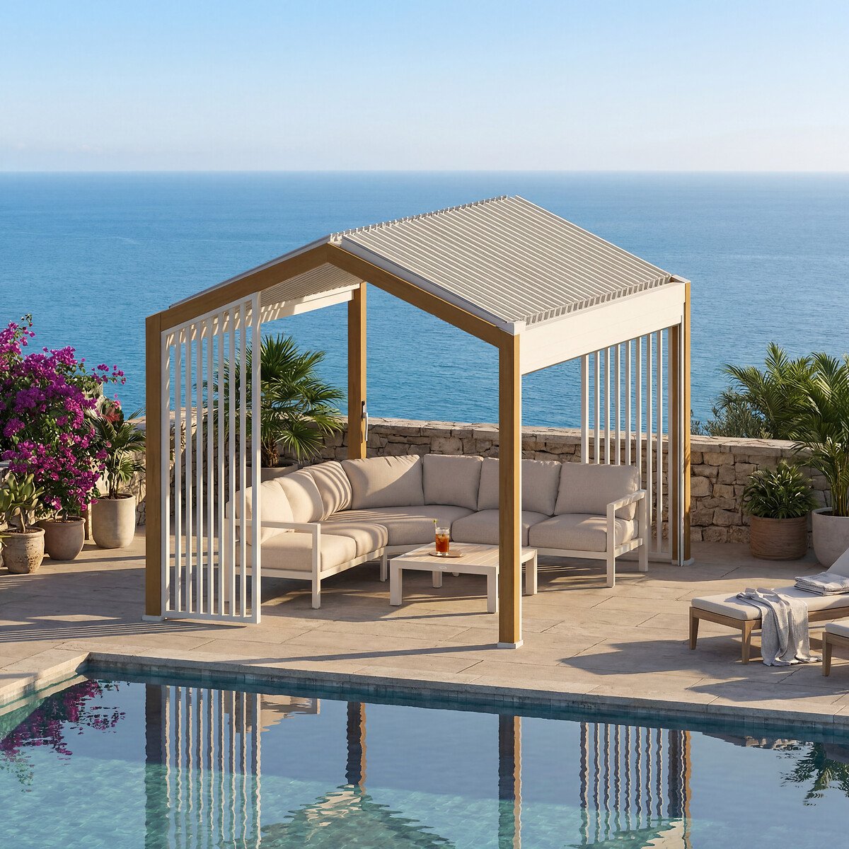 Pérgola ECOZIA bege/linho 4x3m