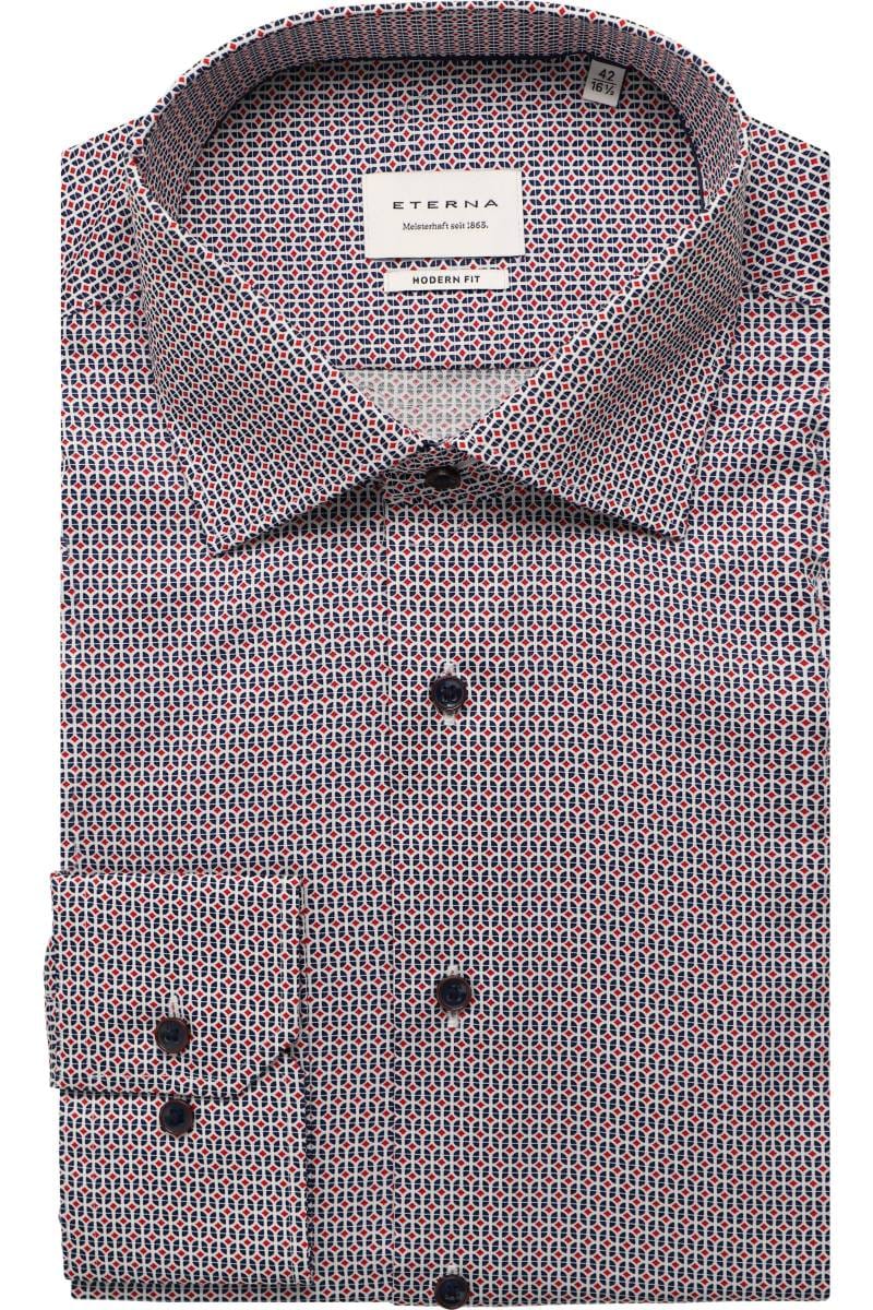 ETERNA Modern Fit Hemd rot, Bedruckt