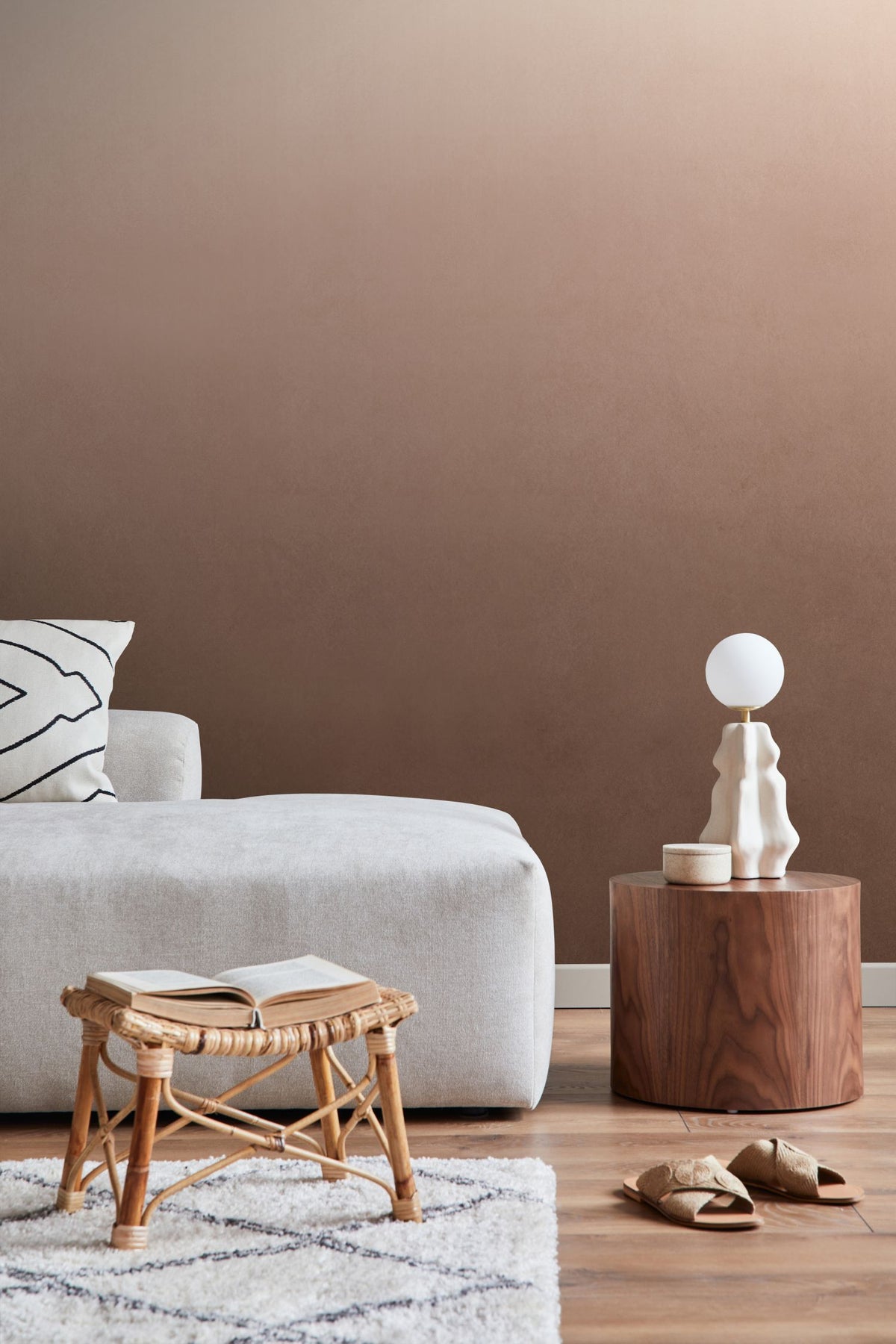 ESTAhome fotobehang kamerhoog dip dye kleurverloop bruin - 200 x 279 cm - 159442