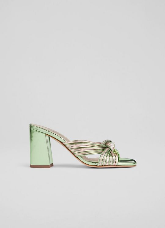 Coletta Green And Pink Strappy Mules