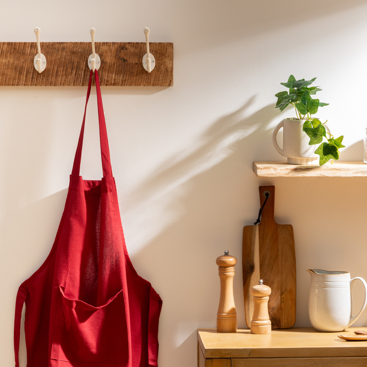 Apron, cotton Red, 60x80 cm