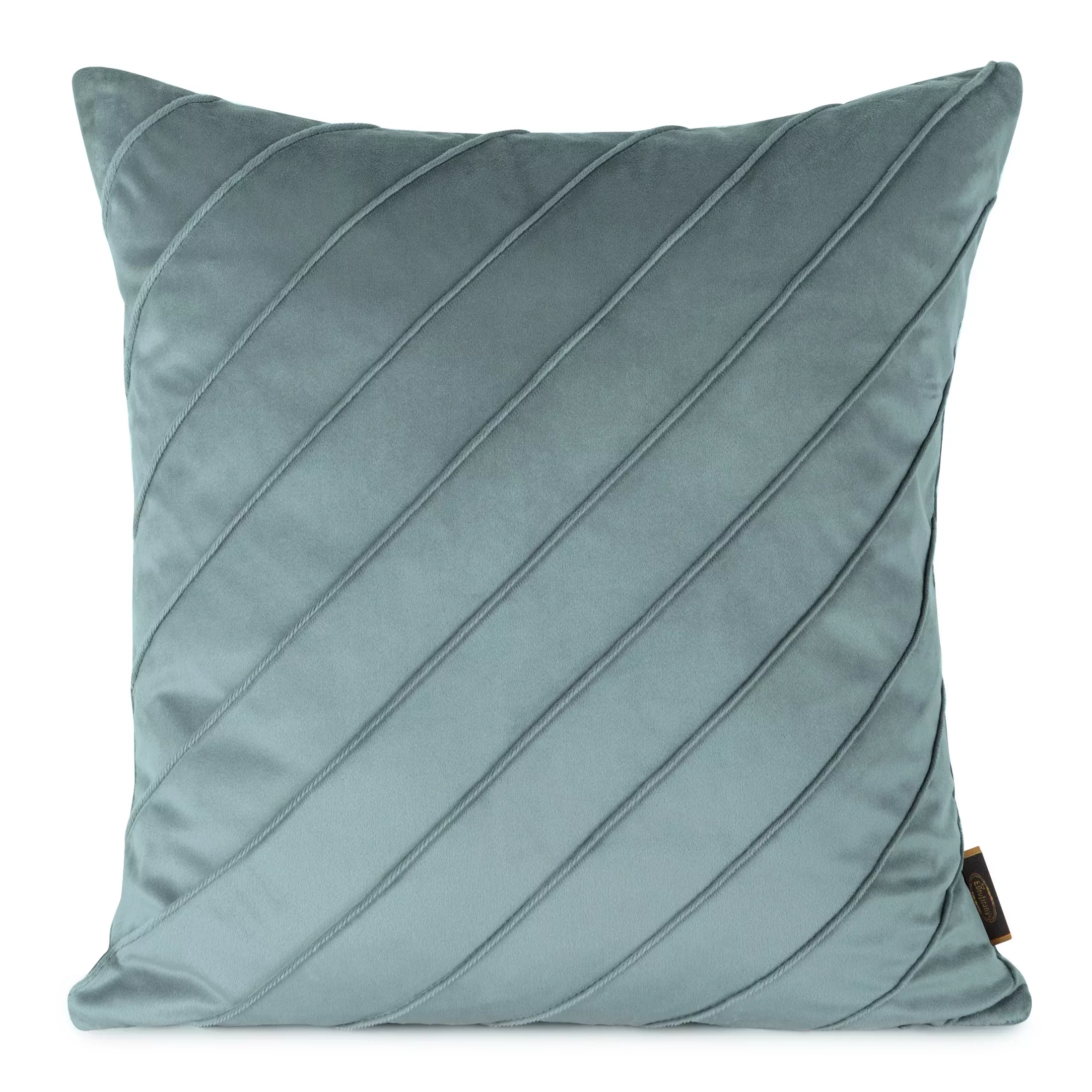 Poszewka na poduszkę 45x45 cm welwetowa niebieska z geometrycznym przeszywanym wzorem NALA Eurofirany Premium