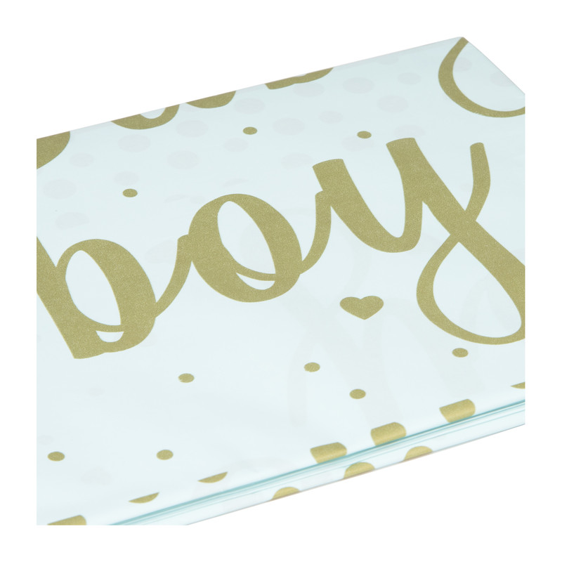 Tafelkleed baby boy - blauw/goud - 136x220 cm