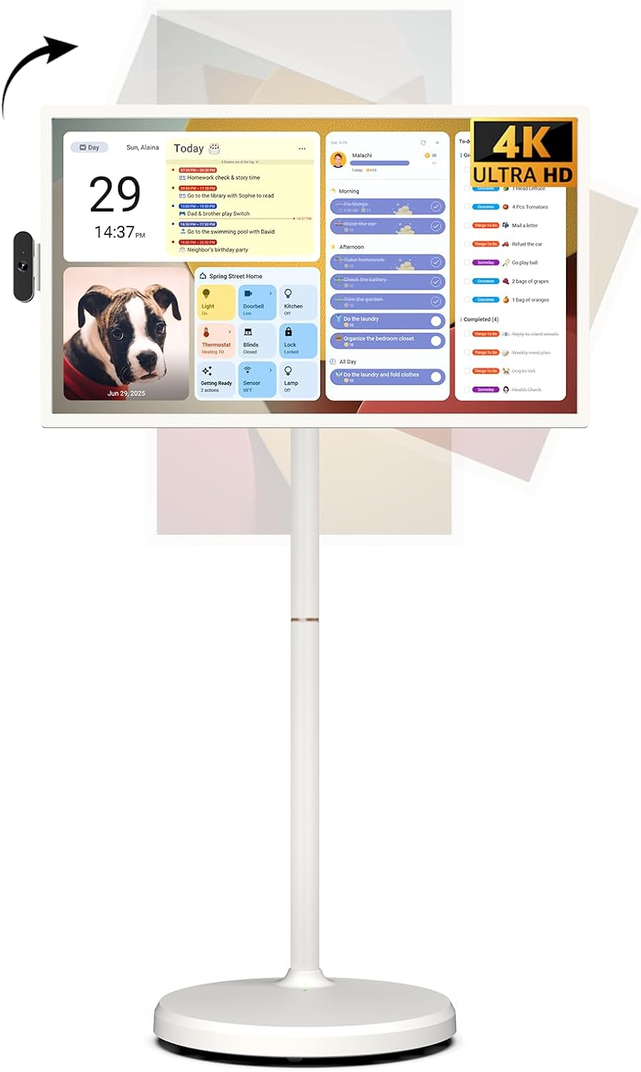 ApoloSign 32'' UHD 4K Smart Portable TV 2nd Gen  16(8+8) GB RAM+256GB  Android 16  EDLA-Certified  Portable Touch Screen Monitor  Built-in 15000mAh Battery  Full Swivel Rotation  Voice Remote Control