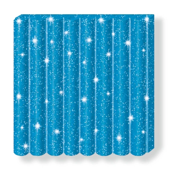 FIMO Kids Modelling Clay, Glitter Blue- 42g