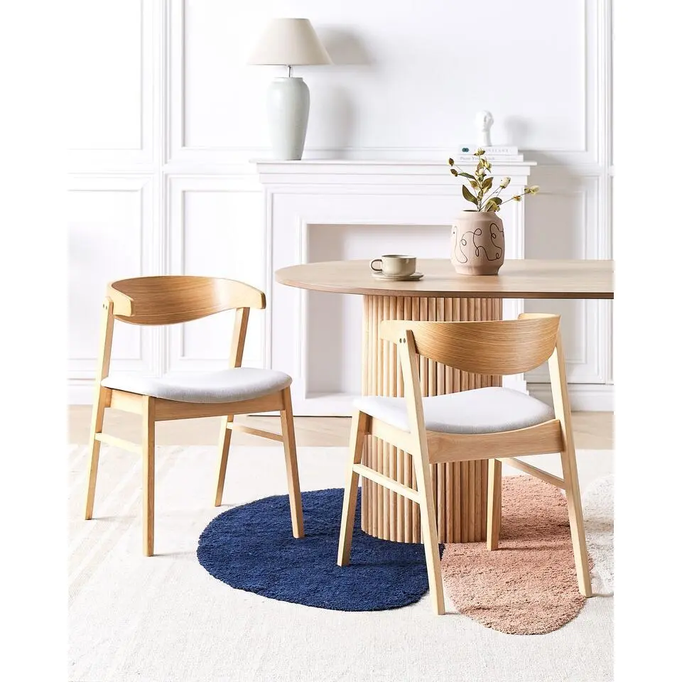 LILLY - Eetkamerstoel set van 2 - Lichtgrijs - Polyester