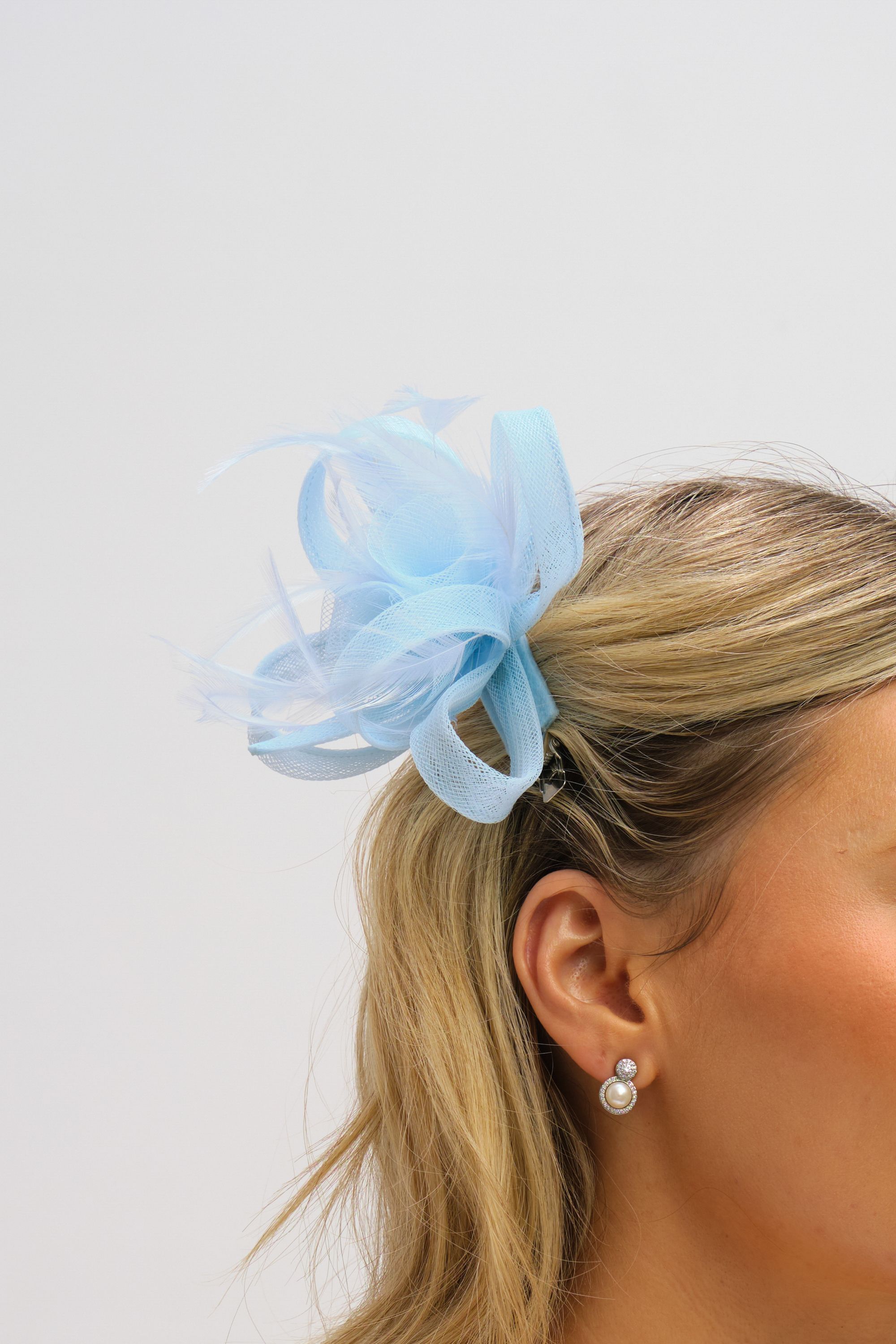 Jon Richard Small Sky Blue Clip Fascinator
