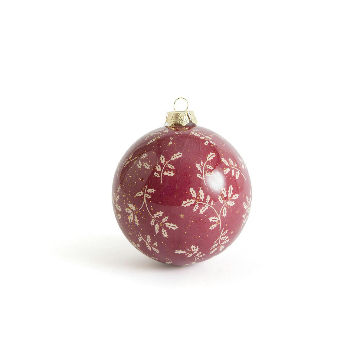Lot de 24 boules imprimées feuillage, Caspar