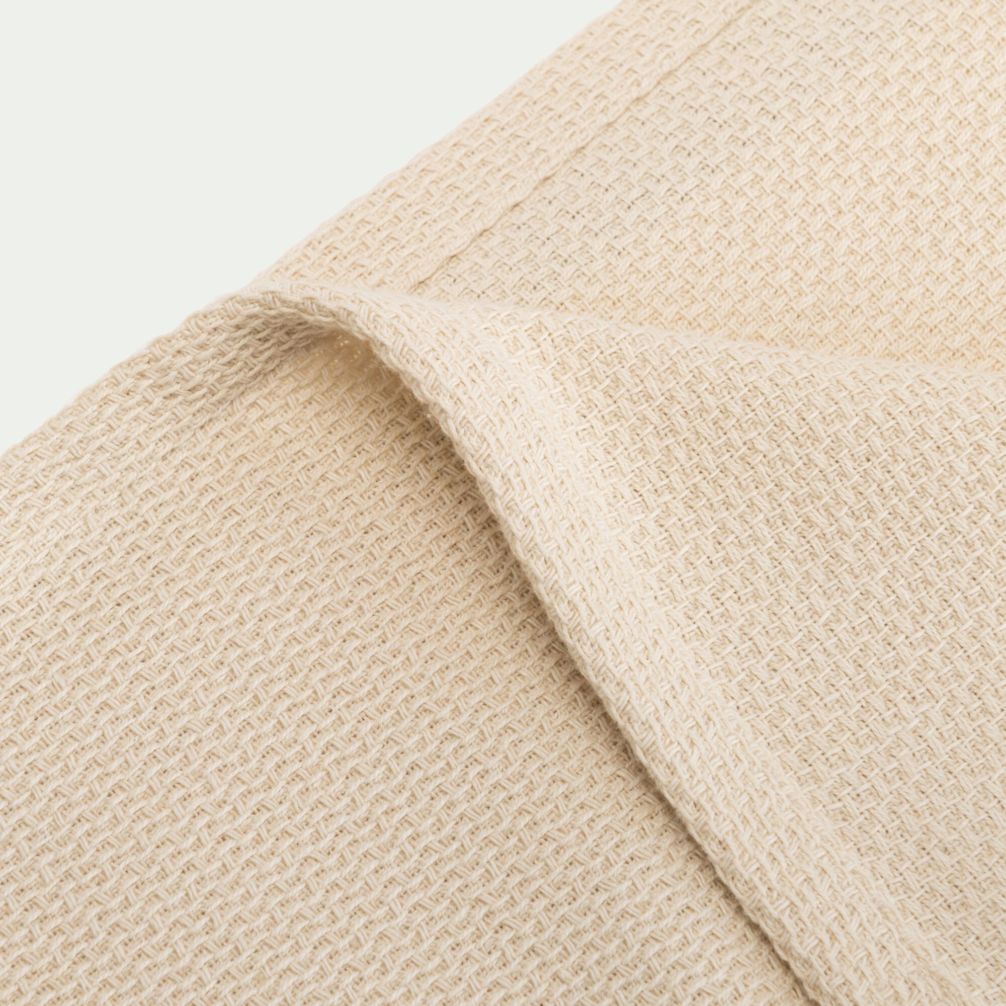 OTRYS - Plaid à franges en coton - beige 130x170cm