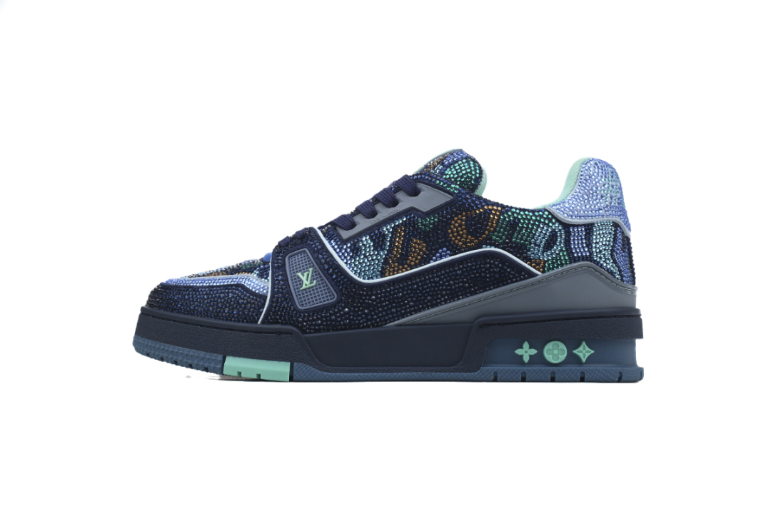 Louis Vuitton Trainer Marine Navy Blue Crystal 1AARGM