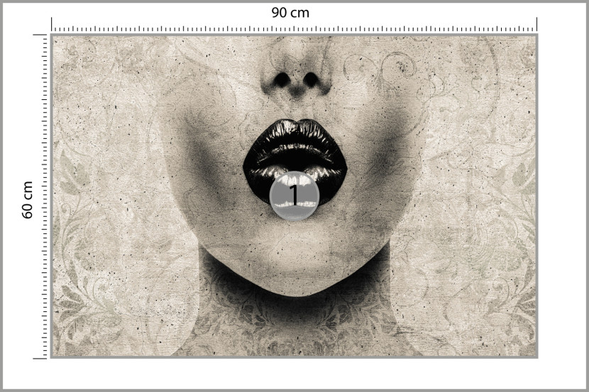 Fototapeta Beton Abstrakcja KOBIETA Portret Usta 90x60cm