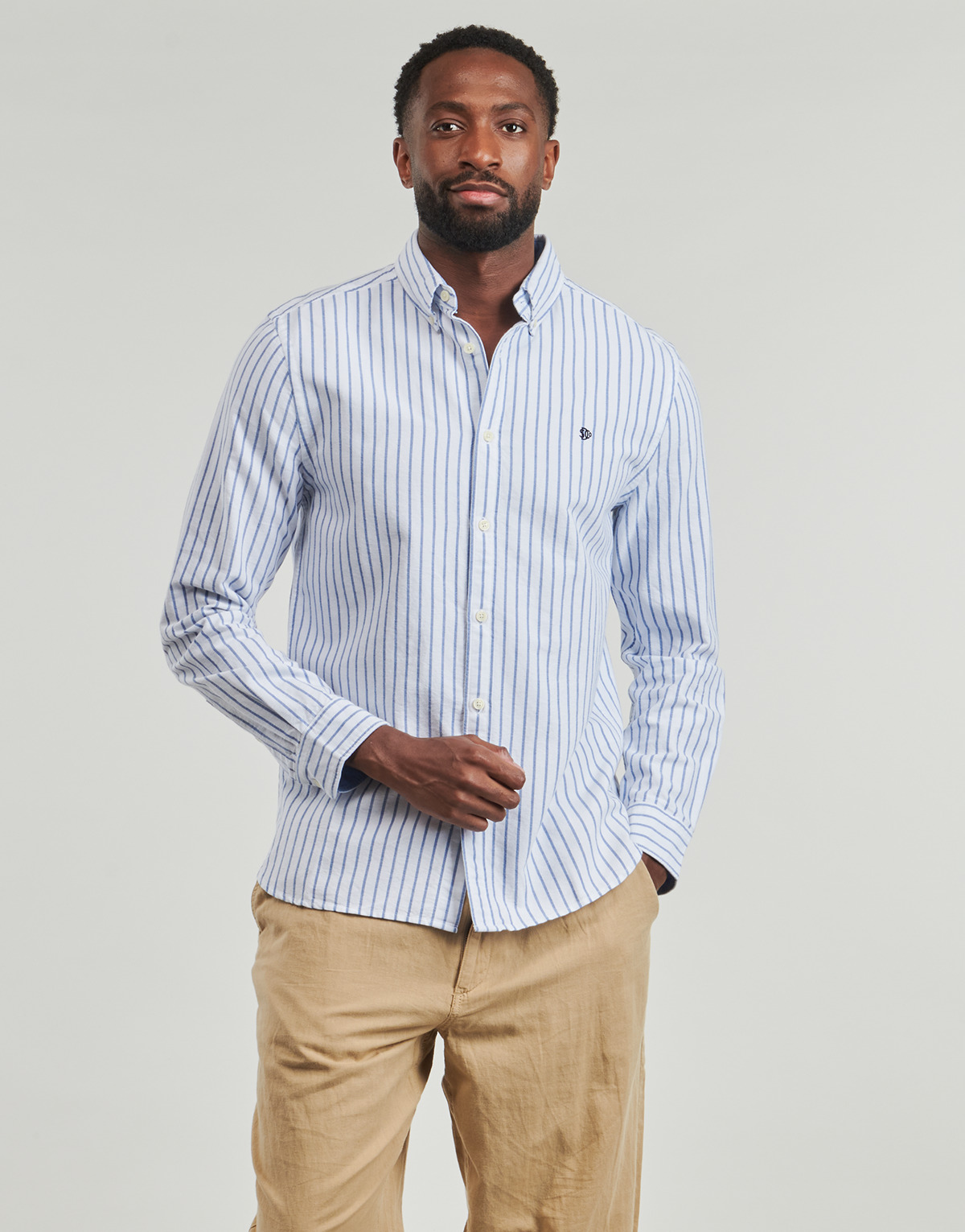 Superdry - Preppy Oxford L/s Shirt - Classic / Blue / Optic / Stripe