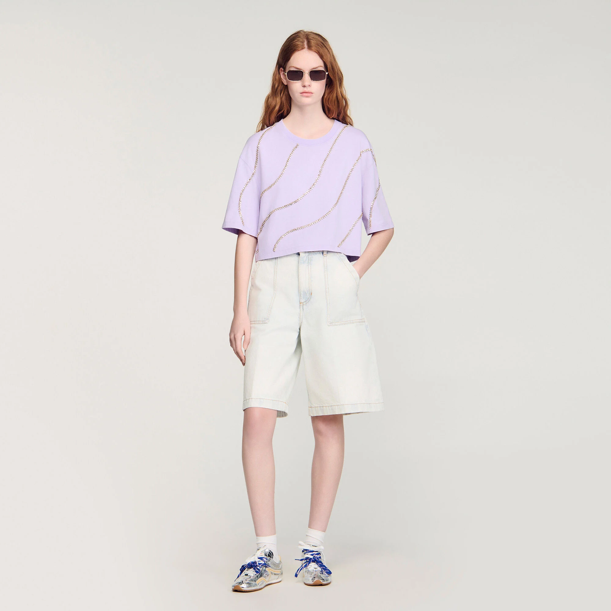 T-shirt court strassé