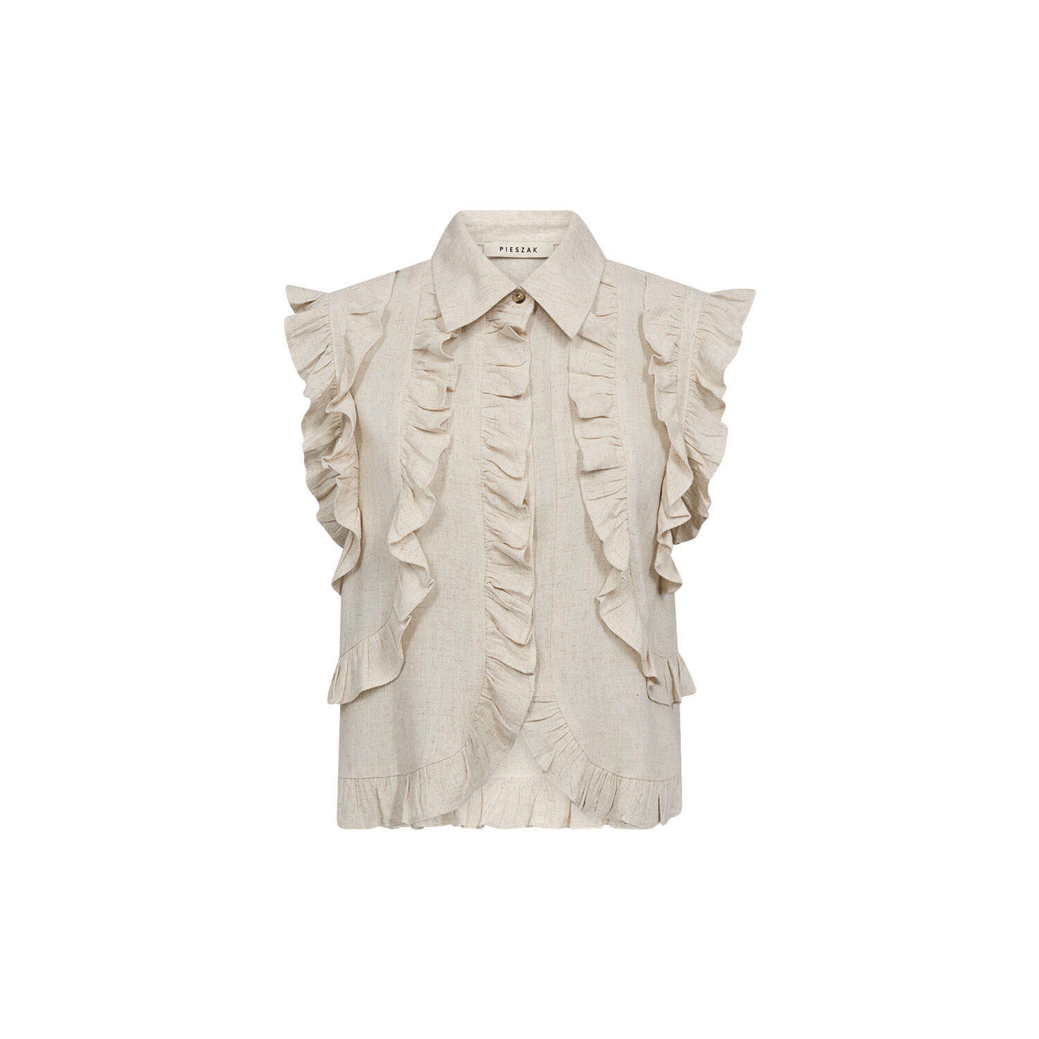 PD-Miles Flounce Top, oyster white melange